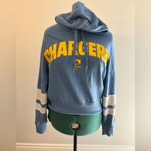 Junk Food Clothing Chargers Hoodie Women’s M • Blue Cropped Retro NFL Sweatshirt